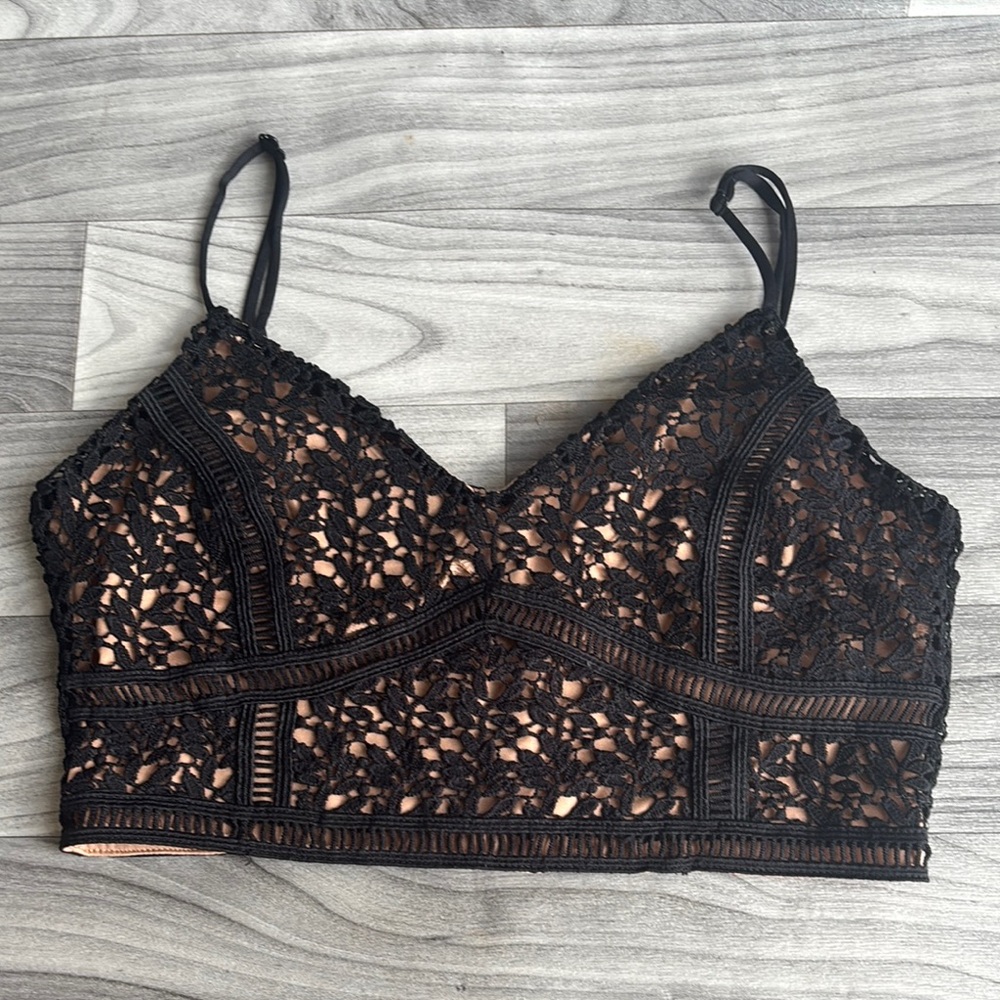 Kendall & Kylie Black Lace Top